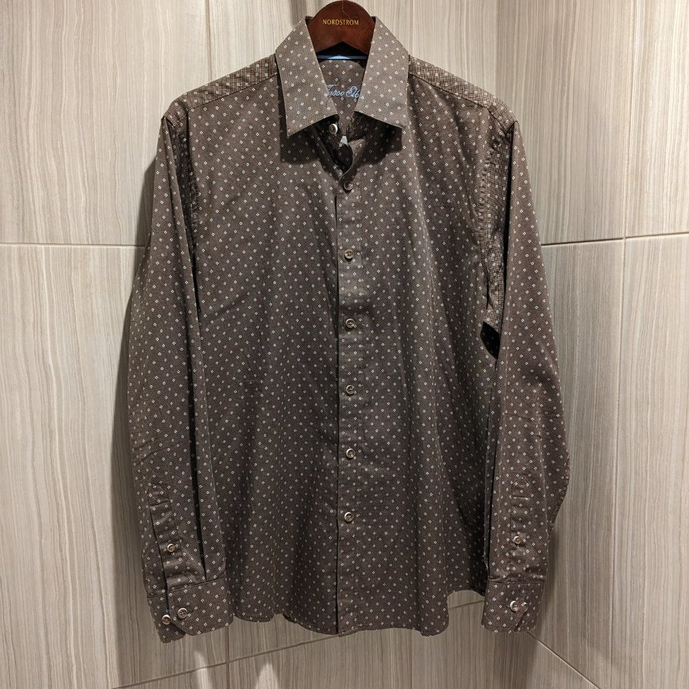 Tasso Elba Long Sleeve Dot Pattern Shirt